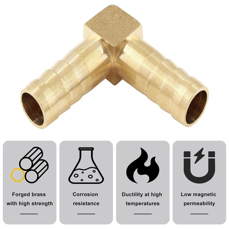 Zorfeter Brass Hose Barb Fitting 5/16" 8mm ID 90 Degree