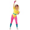 Bristol Novelty AF119S 80s Aerobics Girl Costume, Women, Multi-Colour, Small