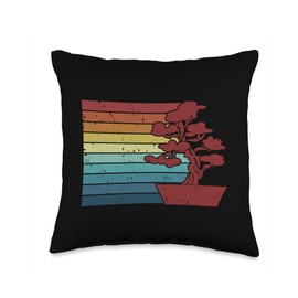 Bonsai Tree Plant Tools Care Kit Set Gifts Ideas Retro Penjing Indoor Pots Enthusiast Bonsai Throw Pillow, 16x16, Multicolor