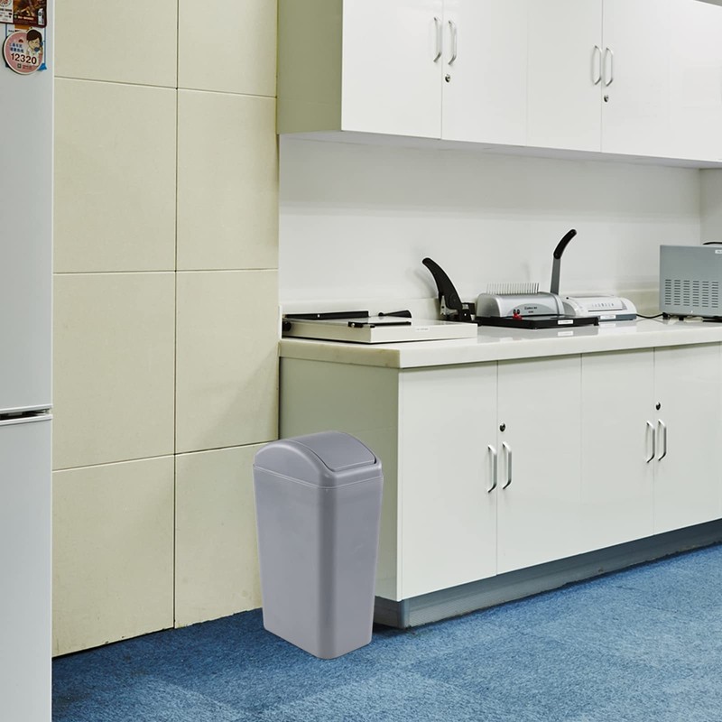 Joyeen 14 Liter Plastic Swing Lid Trash Can, Small Wate