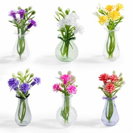 Magclingzy Mini Vase Magnets for Fridge,6 Pcs Cute Glass Magnetic Vases for Refrigerator Kitchen Locker Office