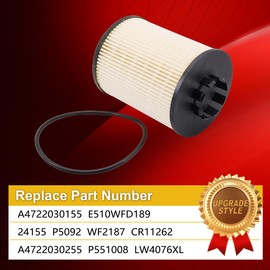 Heavy Duty Water Coolant Cartridge A4722030155 Fuel Filter Compatible with DD13 DD15 DD16 Detroit Diesel Engine Replace for 24155 P5092 WF2187 CR11262 A4722030255 P551008 LW4076XL E510WFD189