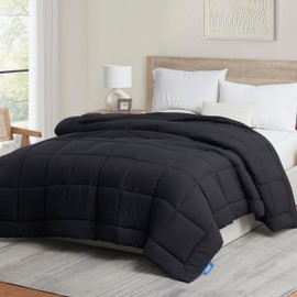 Nestl Comforter Duvet Insert, Quilted Down Alternative Comforter Twin Size, All Season Black Comforter Twin Duvet Inserts, Twin Size Comforter with Corner Tabs, Duvet Insert Twin Bed Comforter
