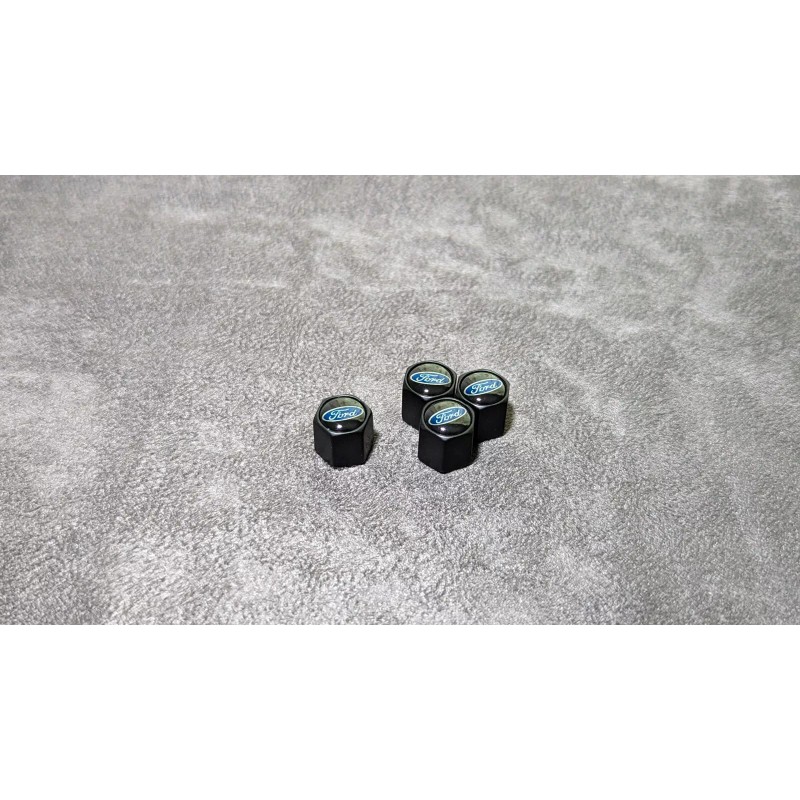 For: Ford 4pc Black Hex Ford Emblem Car Wheels Metal