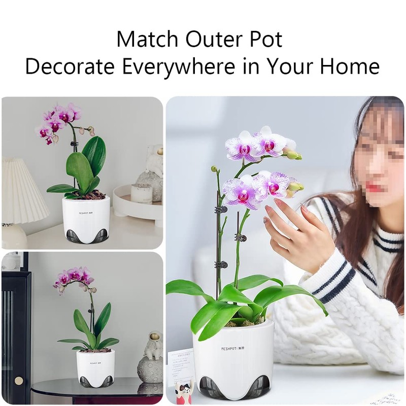 Meshpot 5 inch Orchid Pots with Holes for Repotting with