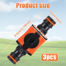 3 Pack for Hozelock Connectors Quick-Release in-line Shut-Off Valve for Garden Hose Pipe Connector Male to Male,Shut-Off Coupler
