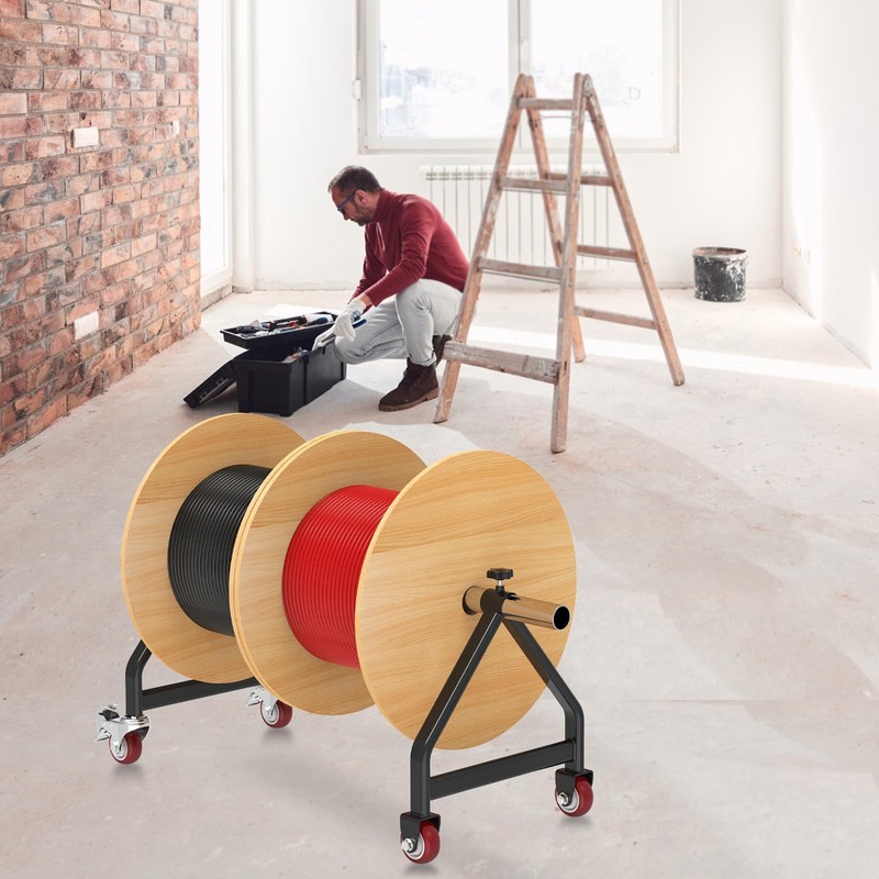 Insaga Wire Spool Rack Portable Cable Caddy with Wheels, Wire