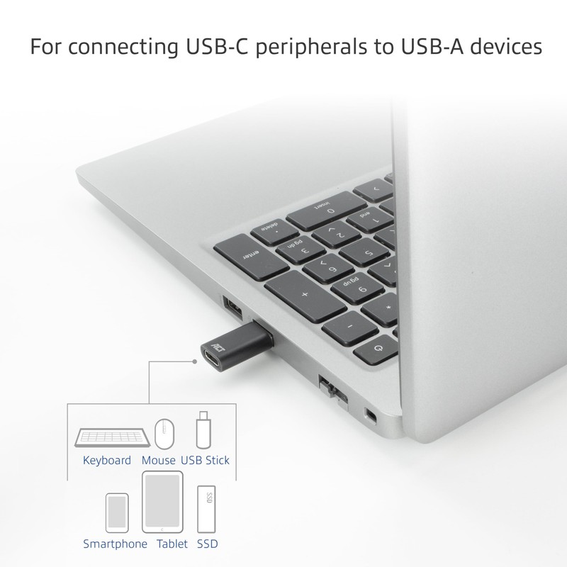 ACT USB to USB C Adapter, Universal USB 3.0-5Gbps, USB