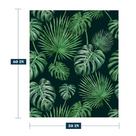 YeeJu Tropical Throw Blanket 50x60 Green Plant Leaf Blanket Throw Blanket for Couch Sofa Bed Soft Cozy Lightweight Fuzzy Plush Fleece Blankets Spring Summer Decorative Gift Blanket 50 by 60