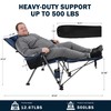 Folding Reclining Camp Chair with Footstool for Camp, Picnic, Lawn,