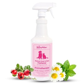 Dog Grooming Spray | Rose Hip, Chamomile & Mint Coat & Skin Freshener by Shiny Paw 16 oz | Dog Odor Spray |