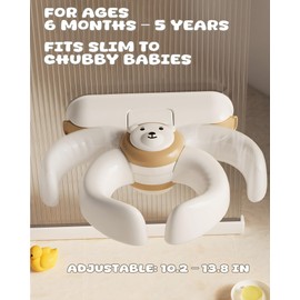 Wanchouse Adjustable Baby Bath Stand with Strong Suction Cups – Foldable Shower Support Seat for Babies 6 Months & Up, No-Drill ABS Plastic with Drain Holes, Safe & Stable Toddler Bath Helper