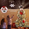 Christmas Snowman Tree Topper Projector, Lighted 3D Snowman Hat with