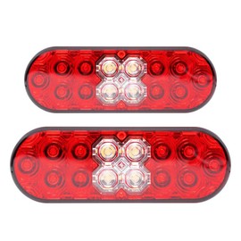 Pair of 630RW 6" Oval LED Stop, Tail, Turn and Backup Combo Lights - DOT Approved