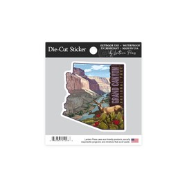 Die Cut Sticker Grand Canyon National Park, Arizona, Deer Scene, Contour Vinyl Sticker 1 to 3 inches (Waterproof Decal for Cars, Water Bottles, Laptops, Coolers), Small