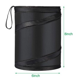Car Trash Can Bag Car Garbage Holder Container Traveling Portable Garbage Bin Collapsible Pop-up Water Proof Bag Waste Rubbish Bucket, Black (3 Pieces)
