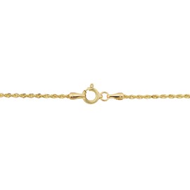 Kooljewelry 10k Yellow Gold Rope Anklet (1.8 mm, 10 inch), 10 inch, Yellow Gold, no gemstone