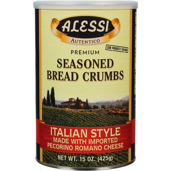 Alessi Italian Style Seasoned Bread Crumbs, 15 Ounce (Pack of 6)