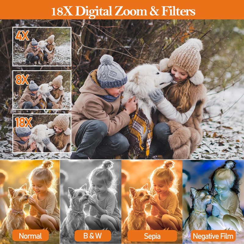 4K Digital Camera for Photography, 64MP Autofocus Vlogging Camera for