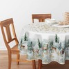 Artoid Mode Gold Snowflakes Trees Deer Christmas Table Cloth, Round