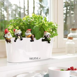 TIANCENTRAL H Garden Gnome Statues Flower Pot and Vase Hugger Resin Climbing Clingers Hangers -Set of 4 Edge Pendant Decor Planter Pot Hanger Ornaments