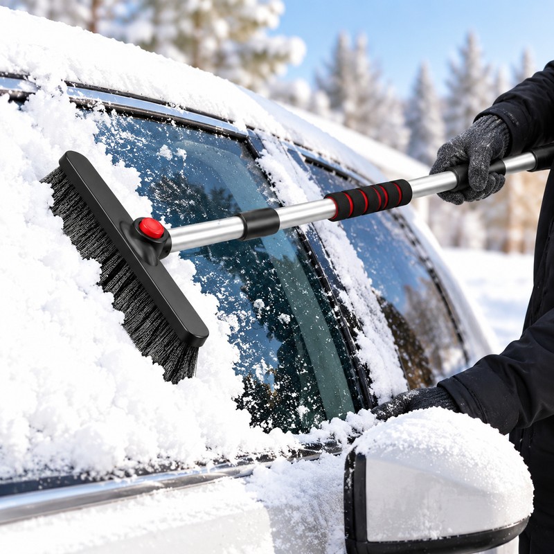 Extendable Snow Brush and Ice Scraper for Cars – 2-in-1