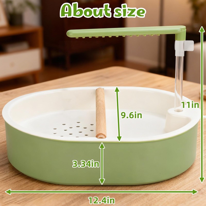 Lonepetu Automatic Parakeet Bird Bath Shower, Quiet Circulating Parrot Bathtub