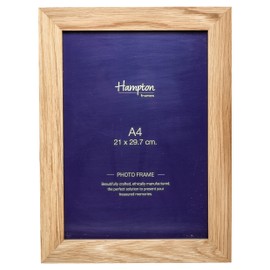Hampton Frames NEW ENGLAND A4 (21x29.7cm) Natural Oak Picture Poster Photo Display Frame - 1 PACK Acrylic (Non Glass) Front NEWENGA4PLX-1PK