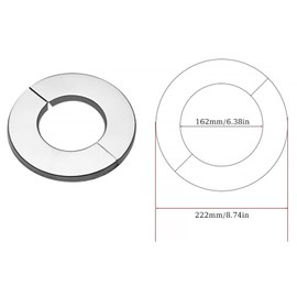 Wjelet Set of 2 Cover Rosette Stainless Steel Two-Piece Heating Pipe Rosette, Split Pipe Collar for Stove Pipe, 162 mm, Ideal for Taps and Radiator Pipes, High-Quality Trim