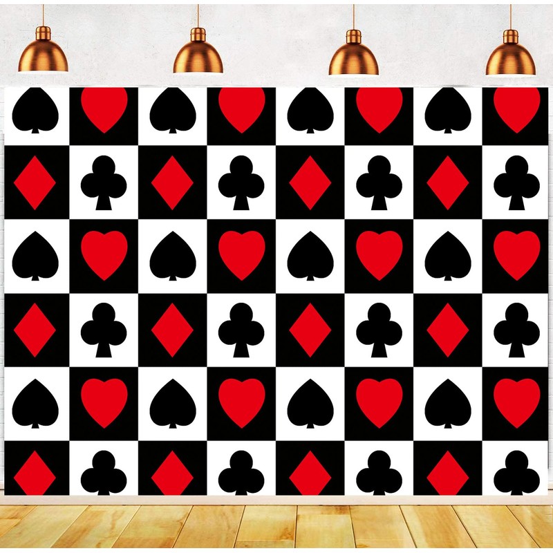 Poker Casino Themed Backdrop 5x3ft