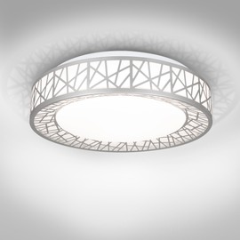 ASD 14 Inch LED Flush Mount Ceiling Light Fixture for Bedroom, 24W 1534LM 5CCT 2700K-5000K, Triac Dimmable Lights, Dining, Living Room, Kitchen Lamps, Modern Home Lighting Fixtures, Nickel, ETL