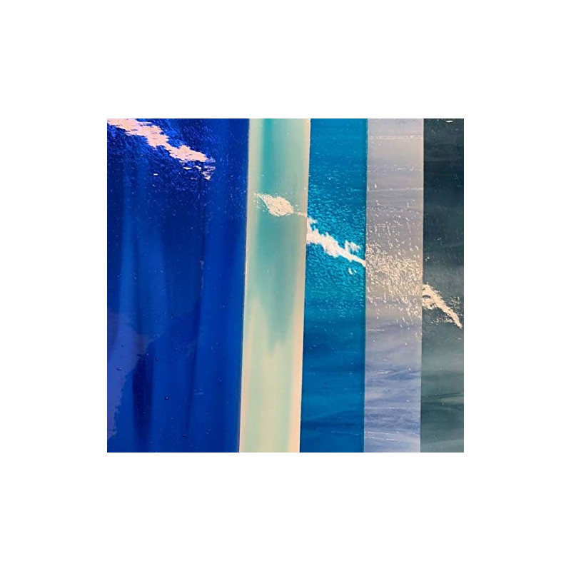 5 sheets - COE 96 Blue Fusible Glass Pack by