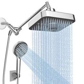 FEELSO High Pressure Rain Shower Head with handheld combo,11" Extension Arm