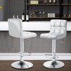 MoNiBloom Silver Barstool Set of 2, PU Leather Modern Seat