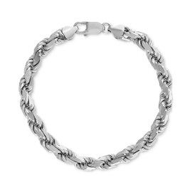 925 sterling silver necklace Diamond Cut Rope Chain Necklace, 5MM, 6MM, 7.5MM ,8.5MM- Mens Rope Chain, Sterling Silver Rope Chain Necklace For Men, Mens Rope Chain Bracelet,silver necklace made in