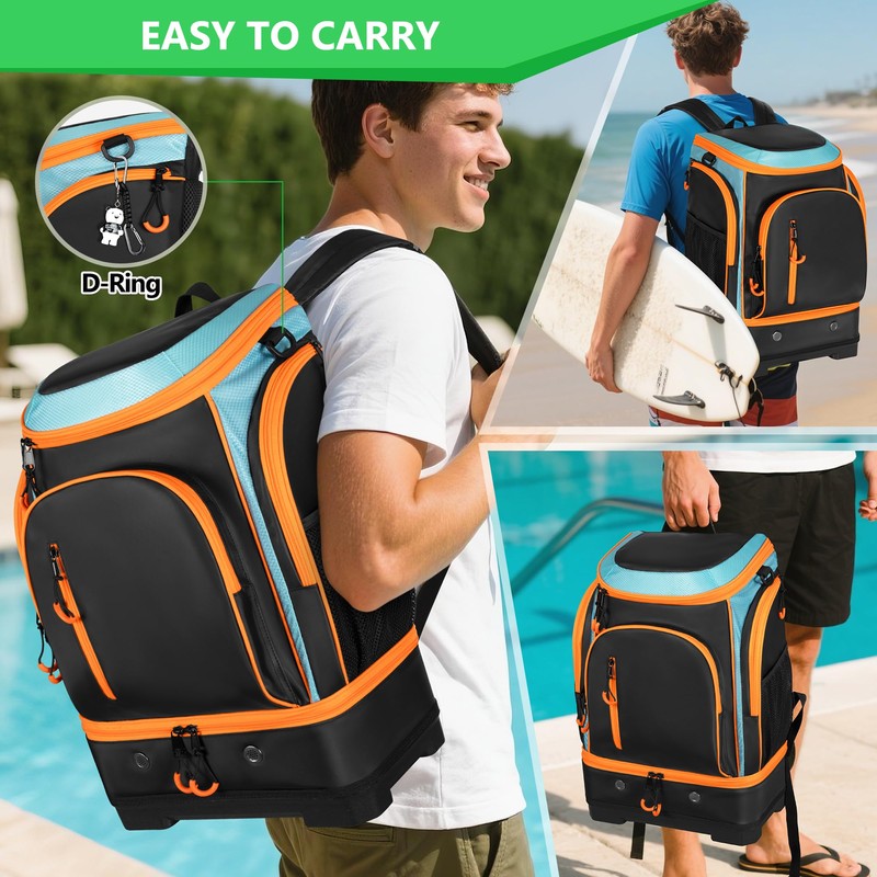Smasrob 35L Swim Bag with Hard Shoe Compartment and 2