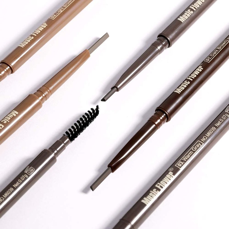 Music Flower Dual Ended Eyebrow Pencil with Spoolie Brush Natural