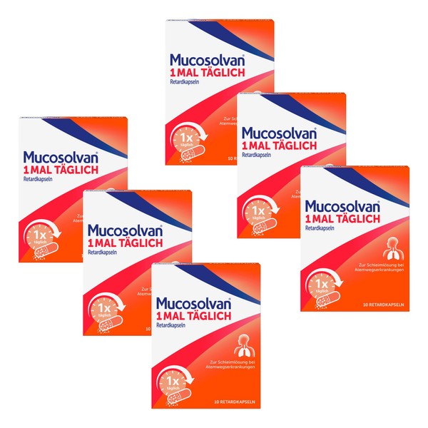 MUCOSOLVAN® 1 time daily prolonged-release capsules, 6 x 10 pieces, 75 mg ambroxol, cough mucus remover