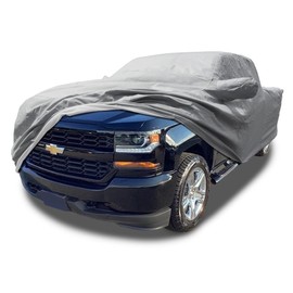 CarsCover 100% Rain Waterproof Custom Fit 2000-2018 Chevy Silverado 1500 Crew Cab 5.5ft Short Bed Box Truck Car Cover Heavy Duty All Weatherproof Ultrashield