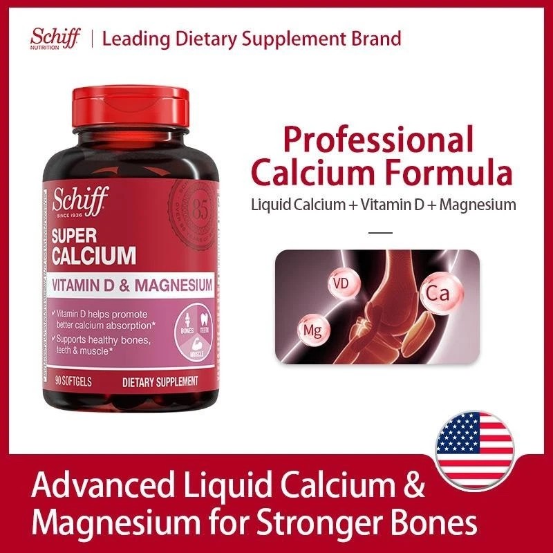 Schiff Super Calcium 800mg Plus Magnesium with Vitamin D3, 90