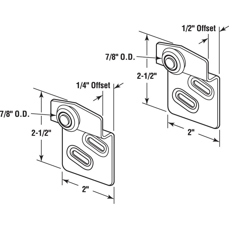 Prime-Line N 7537 Sliding Closet Door Roller Kit, 7/8 In.