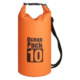 AWE THE OCEAN PACK Waterproof & Dustproof Bag, Dry Bag, Drum Shape, New Material, IPX6, Shoulder Included, Lightweight, Foldable, For Beaches, Fishing, Camping, Mountain Climbing, Pools, Disaster