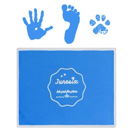 Ancwzoz Ink Pad, 5x4'' Washable Non-Toxic Ink Stamp Pad for Baby Footprint Handprint, Sky Blue