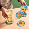 Cheriswelry 8Pcs Diamond Painting Coasters Sunflower Diamond Coasters with Holder
