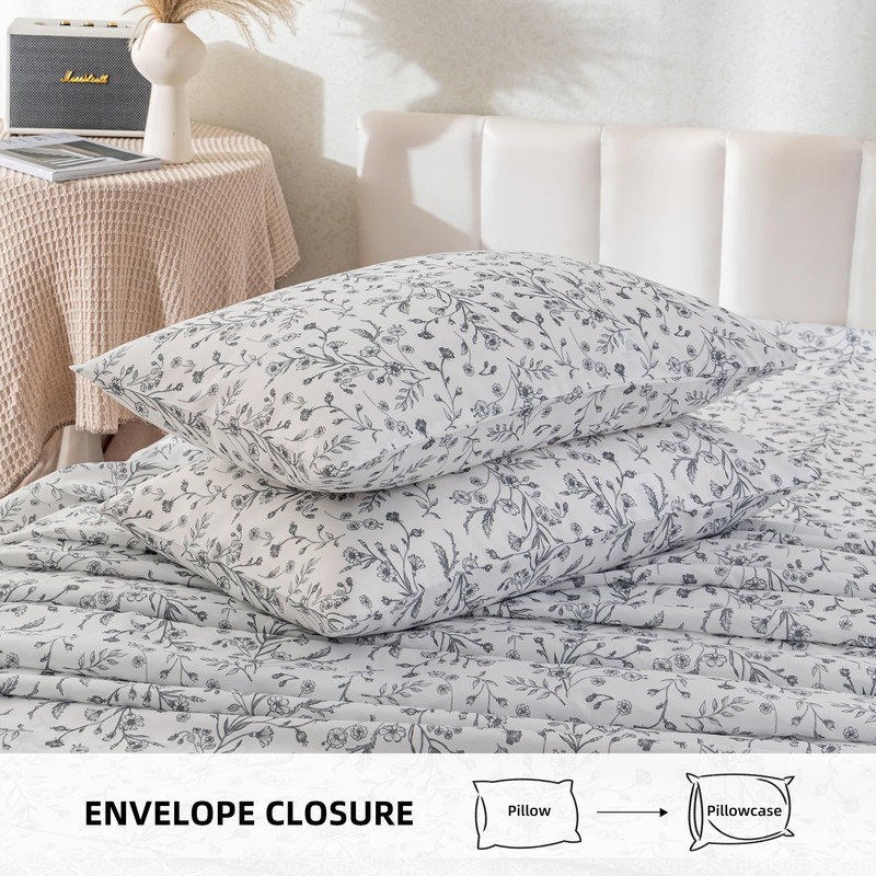 Jessrydo Floral Bed Sheets King Size 18” Deep Pocket King