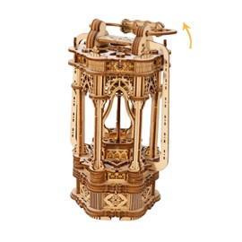 Music Park 3D Wooden Puzzle Lantern - Vintage LED Hand Lamp DIY Craft Set for Adults Desk Decoration Home Accessory Creative Gift for Him or Her