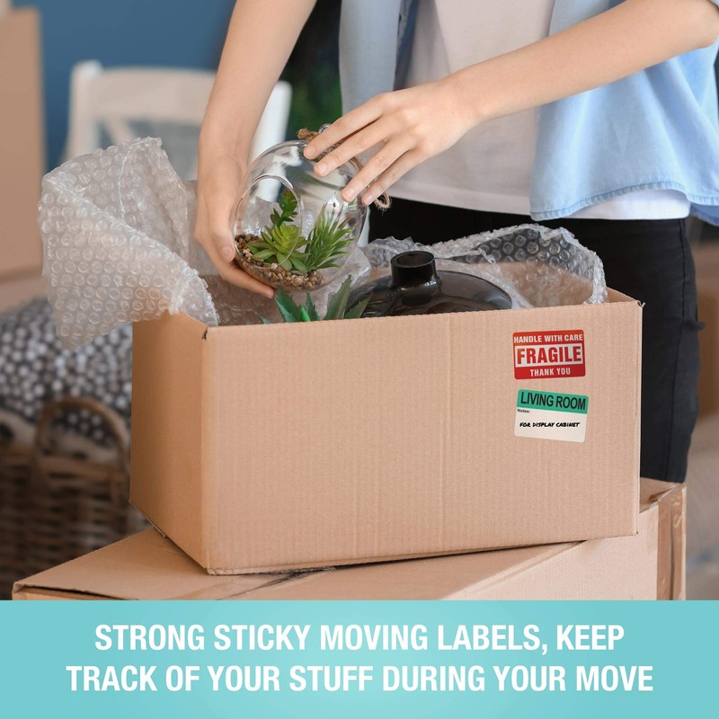 500 Moving Home Box Labels (50 Stickers Each) for Removals