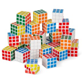 THE TWIDDLERS Mini Rubik's Cube 80s Party Giveaway Party Bag for Children, 3 cm - Children's Birthday Gift, 90s Retro Decoration, Gifts, Patience Games (Pack of 60)