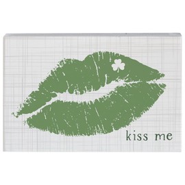 Simply Said Small Talk Rectangle – “Kiss Me I'm Irish” – Witty and Funny - For St. Patrick’s Day Or Any Day - Real Wood Sign - Hand Crafted in USA