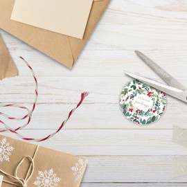 Glick Christmas Tags, Gift Tags for Christmas, Rich Foliage White x 6